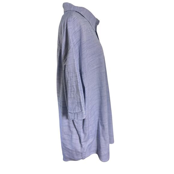 Izod Men 2XL Saltwater Relaxed Classic Blue White Striped Cotton Short‎ Sleeves - Picture 3 of 12